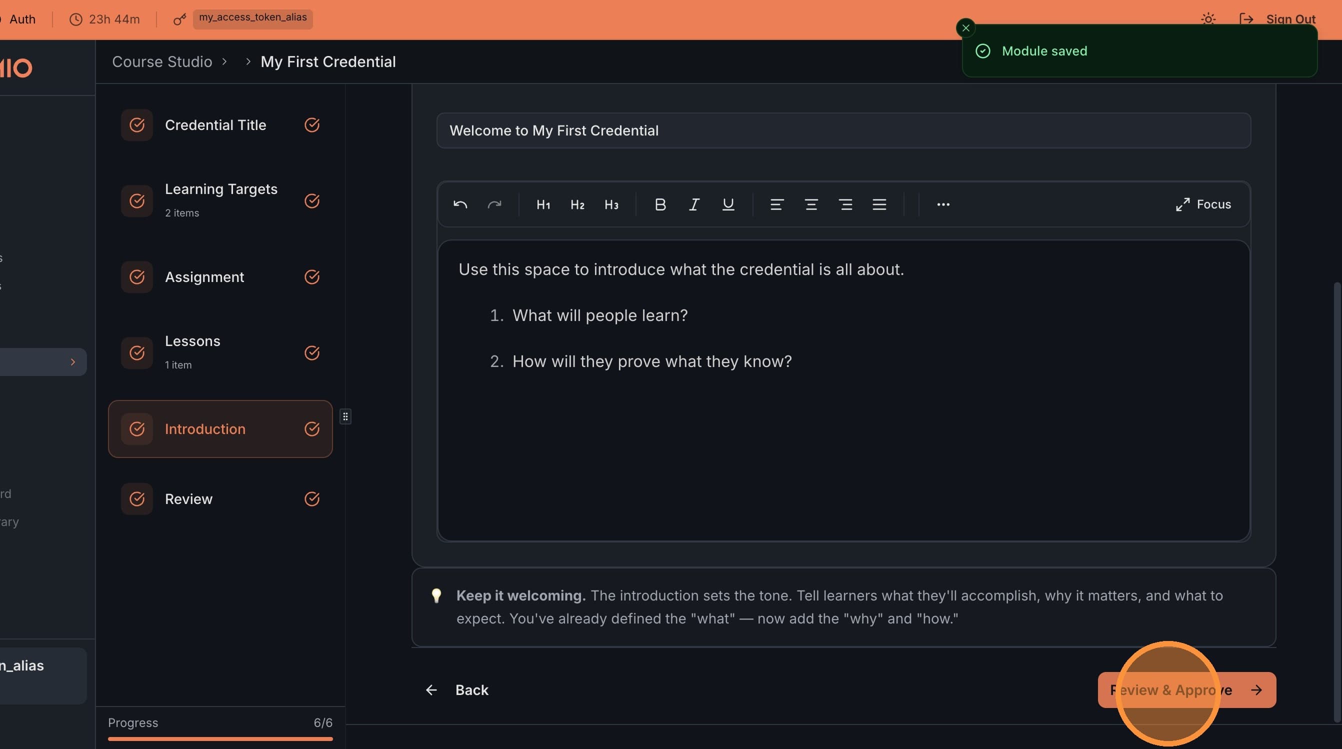 Click Review & Approve