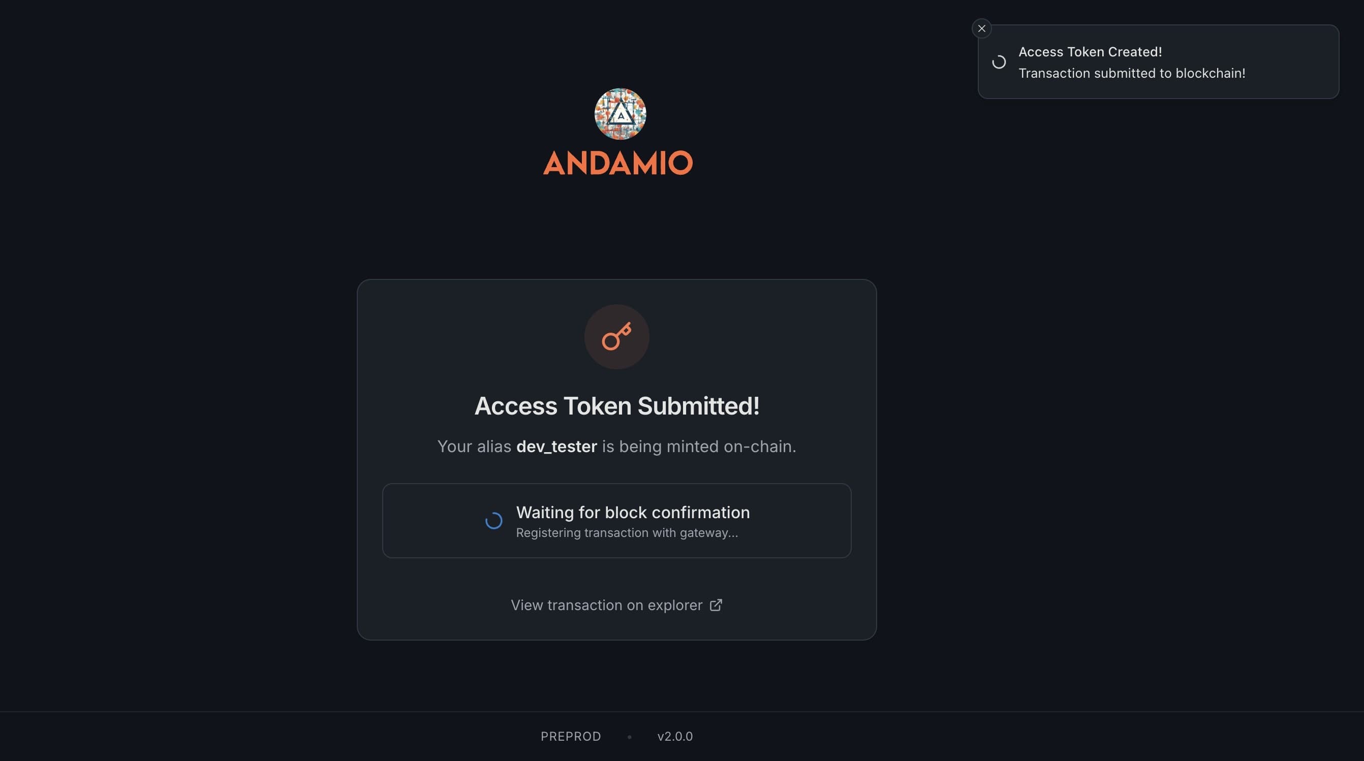 Waiting for Confirmation