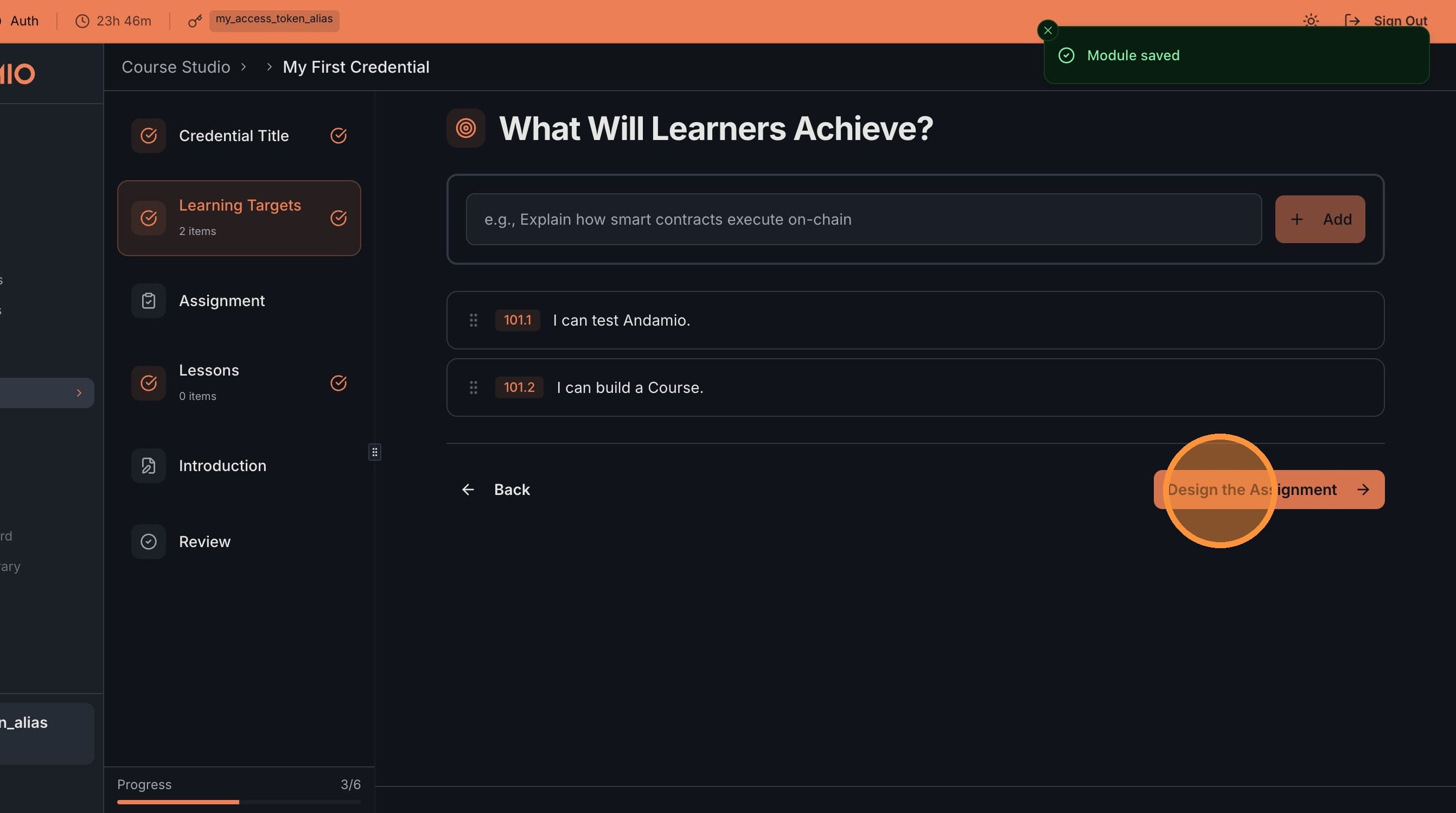 Click Design the Assignment