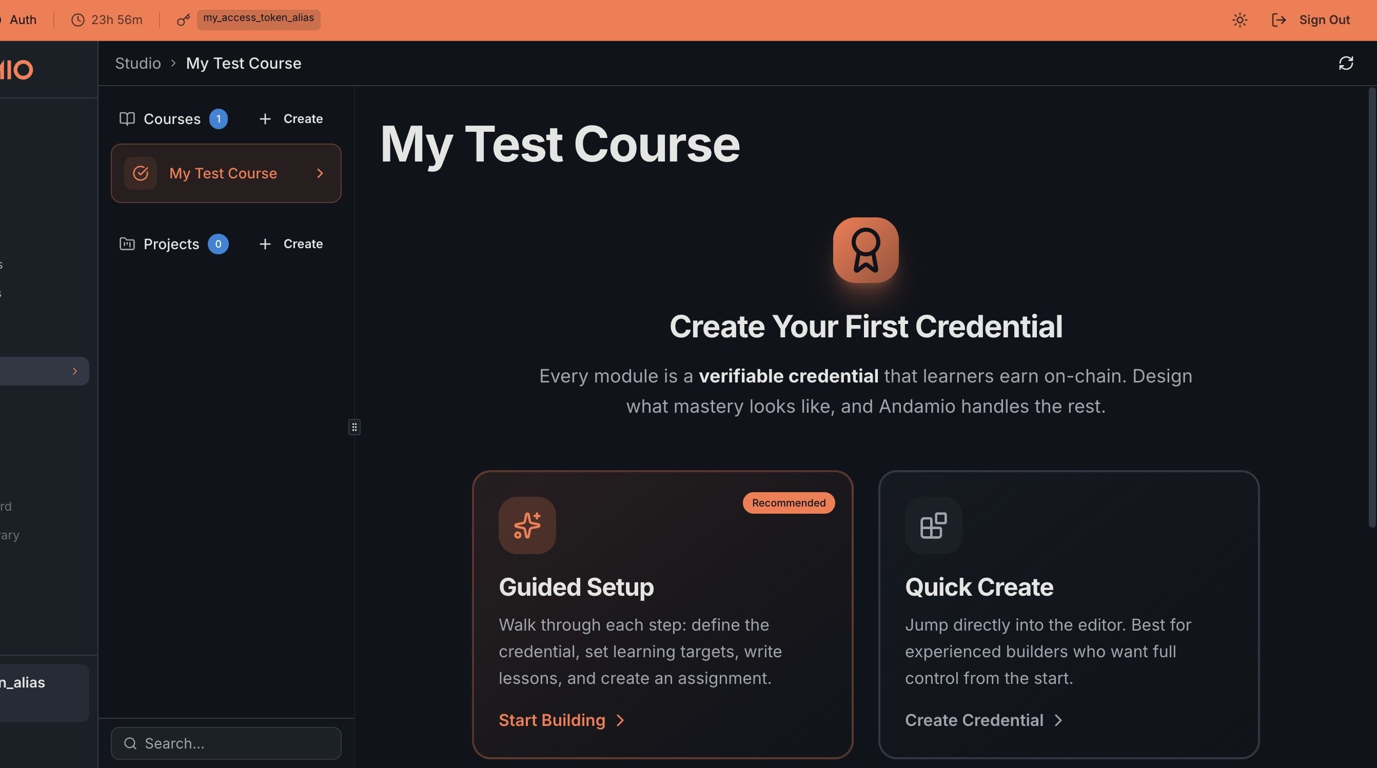 Your course overview — ready to add modules